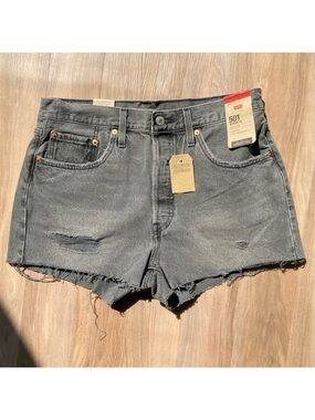Levi’s 501 jean short distressed high rise 501 jean cotton denim cutoff size 31